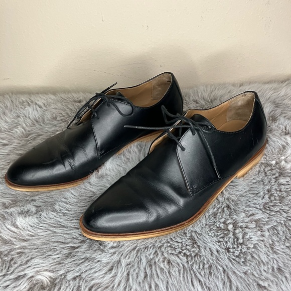 Everlane Shoes - Everlane Leather Modern Oxford Lace-Up Loafer, Black Wooden, Size 8.5 Good!